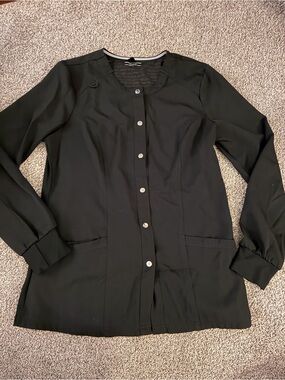 Elle Black Long Sleeve Scrub Top/Jacket